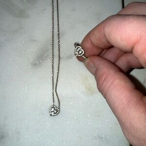 Pandora Silver Heart Necklace and Ring Set